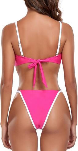 Women's Adjustable Bandeau Bikini Swimsuit Two Piece Bathing Suits in Saudi Arabia
