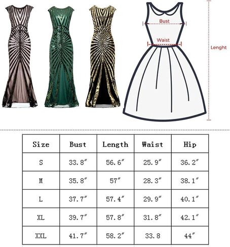 فستان سهرة رسمي للنساء من غاتسبي من العشرينيات من القرن الماضي بترتر حورية البحر مع زي إكسسوارات من العشرينيات in Kuwait