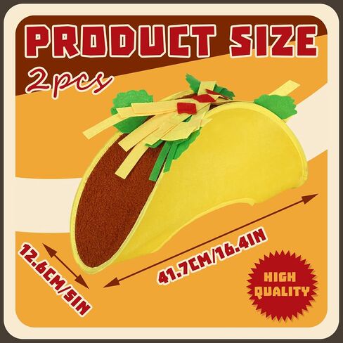 Mepase 2 جهاز كمبيوتر شخصى تاكو زي قبعة الكبار مجنون قبعة Sombrero مضحك الغذاء زي للجنسين هالوين سينكو دي مايو زي ملحق العيد تاكو الثلاثاء موضوع الحزب in Saudi Arabia