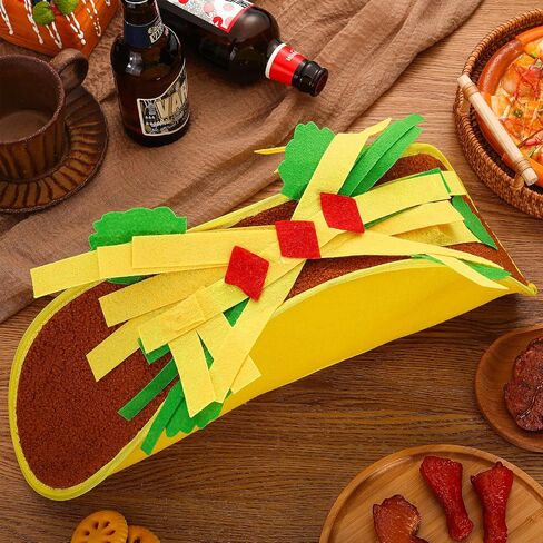 Mepase 2 جهاز كمبيوتر شخصى تاكو زي قبعة الكبار مجنون قبعة Sombrero مضحك الغذاء زي للجنسين هالوين سينكو دي مايو زي ملحق العيد تاكو الثلاثاء موضوع الحزب in Saudi Arabia