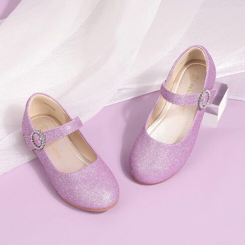 PANDANINJIA Sarena Girls Dress Shoes Rhinestone Flower Girl Ballerina Ballet Flats Mary Jane Wedding Party School Shoes for Toddler Little Kid Big Kid in Kuwait