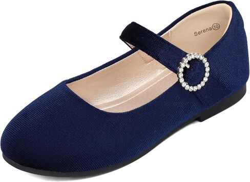 PANDANINJIA Sarena Girls Dress Shoes Rhinestone Flower Girl Ballerina Ballet Flats Mary Jane Wedding Party School Shoes for Toddler Little Kid Big Kid in Kuwait