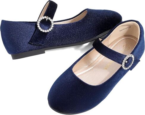 PANDANINJIA Sarena Girls Dress Shoes Rhinestone Flower Girl Ballerina Ballet Flats Mary Jane Wedding Party School Shoes for Toddler Little Kid Big Kid in Kuwait