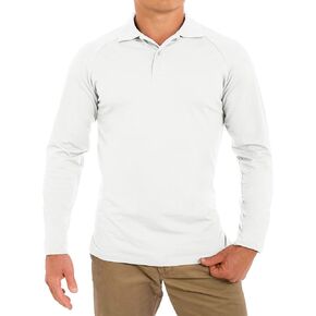 CC Perfect Slim Fit Long Sleeve Polo Shirts for Men + Stretch | Soft Fitted Breathable Collared Mens Long Sleeve Polo Shirts in Kuwait