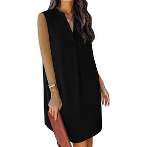 ANFTFH Women's Sleeveless Dresses 2023 V Neck Casual Trendy Dresses（S-2XL）