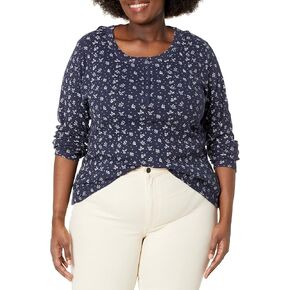 تيشيرت نسائي من Lucky Brand بأكمام طويلة وإبزيم مضلع من Henley in Kuwait