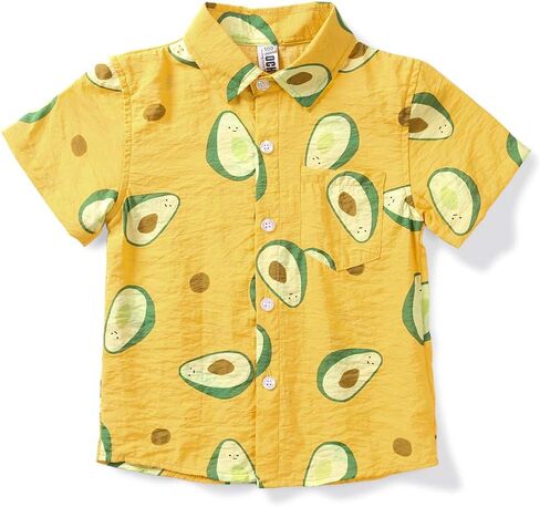 OCHENTA Men & Boys Lightweight Button Down Hawaiian Shirt, Floral Short Sleeve Aloha Tropical Dress Tops in Kuwait