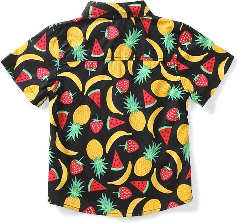 OCHENTA Men & Boys Lightweight Button Down Hawaiian Shirt, Floral Short Sleeve Aloha Tropical Dress Tops in Kuwait