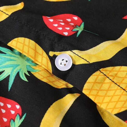 OCHENTA Men & Boys Lightweight Button Down Hawaiian Shirt, Floral Short Sleeve Aloha Tropical Dress Tops in Kuwait