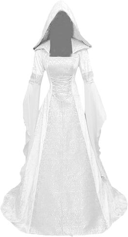 Kahbin Women Hooded Gothic Dress Medieval Corset Renaissance Dress Victorian Dress Halloween Costume in Kuwait