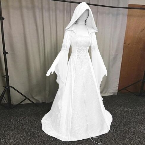 Kahbin Women Hooded Gothic Dress Medieval Corset Renaissance Dress Victorian Dress Halloween Costume in Kuwait