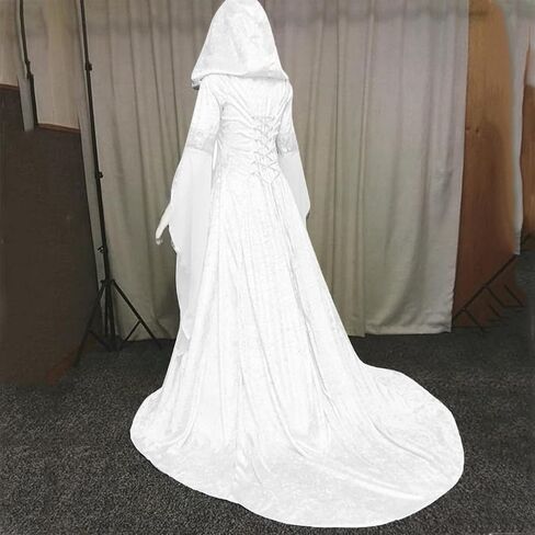 Kahbin Women Hooded Gothic Dress Medieval Corset Renaissance Dress Victorian Dress Halloween Costume in Kuwait
