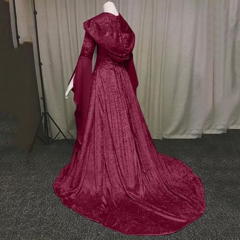 Kahbin Women Hooded Gothic Dress Medieval Corset Renaissance Dress Victorian Dress Halloween Costume in Kuwait