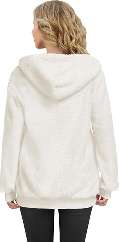 TBONTB Hoodies for Women Fuzzy Oversized Sweatshirt Zip Up Fleece Pullover Fluffy Sherpa with Pockets in Kuwait