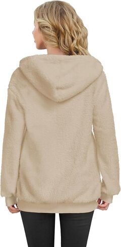 TBONTB Hoodies for Women Fuzzy Oversized Sweatshirt Zip Up Fleece Pullover Fluffy Sherpa with Pockets in Saudi Arabia