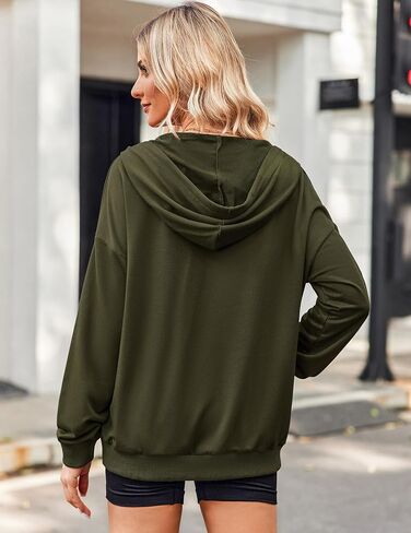 Zeagoo Women's Lightweight Hoodies Full Zip Up Oversized Sweatshirts with Pockets Long Sleeve Thin Casual Hooded Jackets in Kuwait