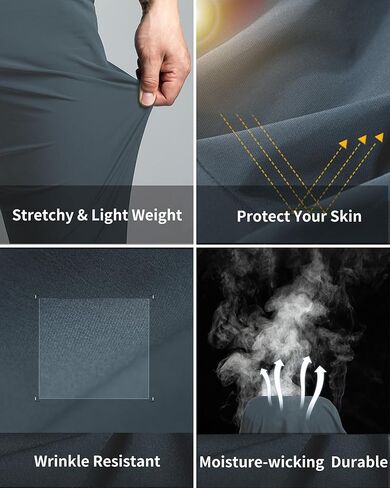 شورت Youper للرجال من Tech Golf مع حزام خصر مطاطي مخفي، مقاوم للتجاعيد 10 بوصات شورت رياضي كاجوال للعمل in Kuwait