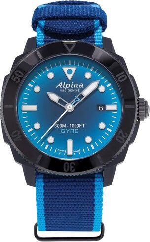 Alpina Limited Edition Seastrong Diver Gyre, Recycled Material Case and Strap, RPET, 3-Hand Date Automatic Swiss, Sapphire Crystal, Luminous Markers, 38 Hour Power Reserve in Kuwait