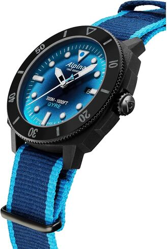 Alpina Limited Edition Seastrong Diver Gyre, Recycled Material Case and Strap, RPET, 3-Hand Date Automatic Swiss, Sapphire Crystal, Luminous Markers, 38 Hour Power Reserve in Kuwait