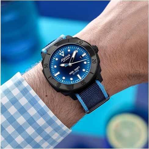 Alpina Limited Edition Seastrong Diver Gyre, Recycled Material Case and Strap, RPET, 3-Hand Date Automatic Swiss, Sapphire Crystal, Luminous Markers, 38 Hour Power Reserve in Kuwait