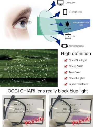 OCCI CHIARI TR90 Men's Eyeglasses Frame Fashion Clear Lens Glasses Eyewear Rectangular Lightweight Glasses in Kuwait