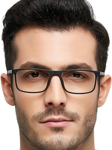 OCCI CHIARI TR90 Men's Eyeglasses Frame Fashion Clear Lens Glasses Eyewear Rectangular Lightweight Glasses in Kuwait