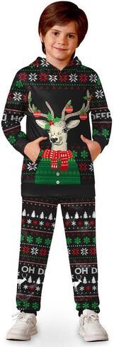 BesserBay Boys Funny Ugly Christmas 2 Piece Set with Graphic Sweatshirt and Pants 4-14 Years in Kuwait