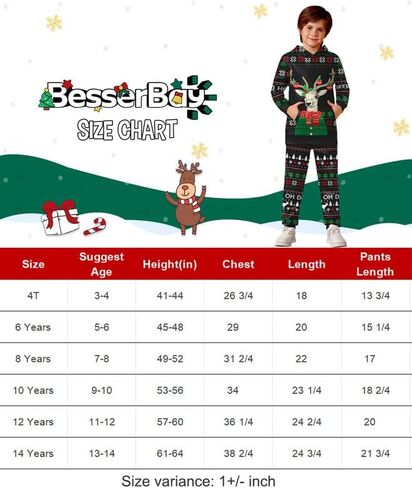 BesserBay Boys Funny Ugly Christmas 2 Piece Set with Graphic Sweatshirt and Pants 4-14 Years in Kuwait