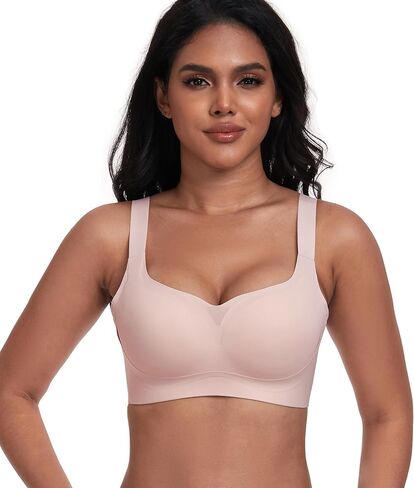 حمالة صدر نسائية من PRETTYWELL حمالة صدر لاسلكية للنساء بدون أسلاك داعمة ومبطنة على شكل تي شيرت in Kuwait