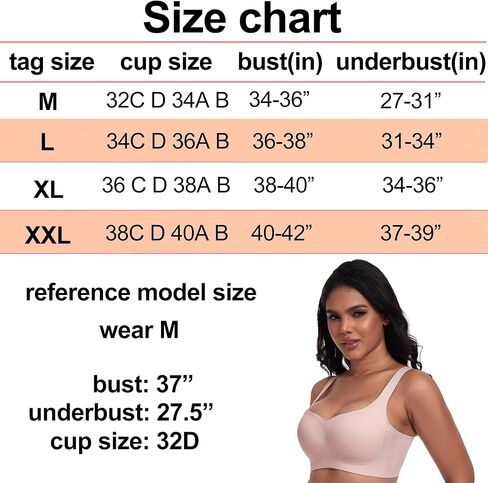 حمالة صدر نسائية من PRETTYWELL حمالة صدر لاسلكية للنساء بدون أسلاك داعمة ومبطنة على شكل تي شيرت in Kuwait