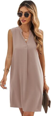 ANFTFH Women's Sleeveless Dresses 2023 V Neck Casual Trendy Dresses（S-2XL） in Kuwait