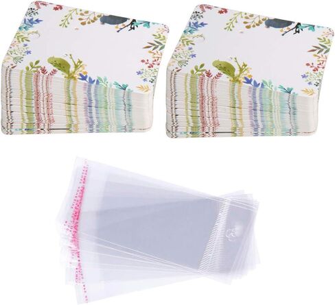 مجموعة بطاقات القرط، 100 قطعة من بطاقات عرض القرط الورقية مع 100 قطعة من أكياس الغلق الذاتي، علامات تنظيم حامل البطاقات الملونة الأنيقة DIY بطاقات التعبئة اليدوية لقلادة القرط (مرصعة بالنجوم) in Kuwait