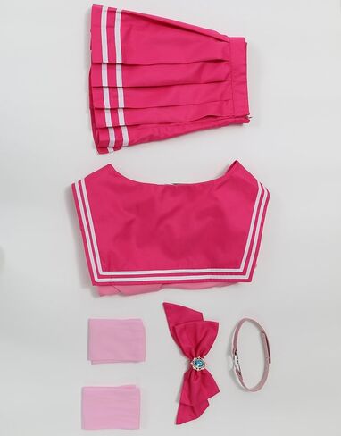 Mobbunny Women Peach Bodysuit Skirt Set With Socks Romper Onesie Button Crotch Daily Halloween Clubwear in Saudi Arabia