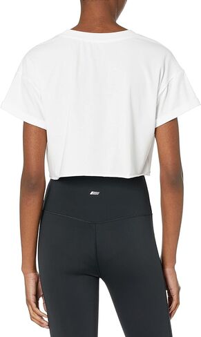 Calvin Klein Performance Women's Brush Calvin Logo-Short Sleeve Rolled Cuff Crop Tee in Saudi Arabia
