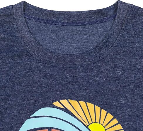 Here Come The Sun Shirt Women Summer Sunshine Print Beach Tops Vintage Vacation Short Sleeve T Shirt in Kuwait