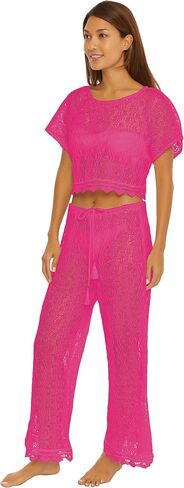Trina Turk Women's Standard Whim Crochet Crop Top-Beach Shirt, Swimwear Separates in Saudi Arabia