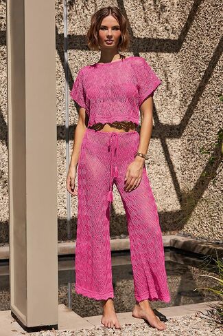 Trina Turk Women's Standard Whim Crochet Crop Top-Beach Shirt, Swimwear Separates in Saudi Arabia