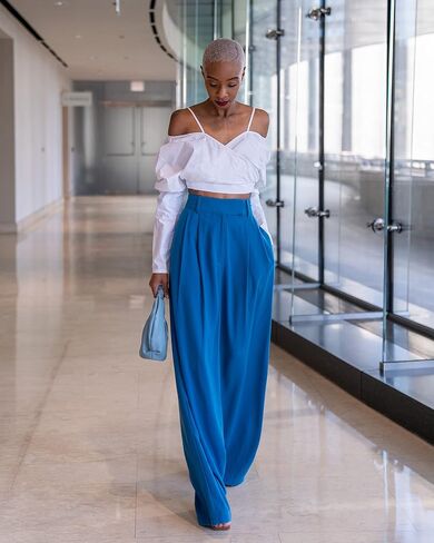 The Drop Women's White Off Shoulder Draped Crop Top by @signedblake in Saudi Arabia