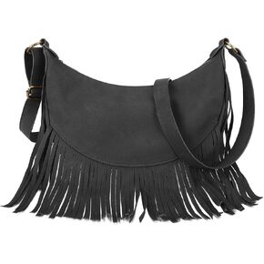 GLITZALL Boho Fringe Purse Small Crossbody Hobo Bags for Women Vegan Suede Western Country Purse in Kuwait