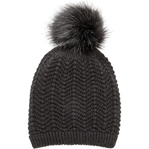 VIA BY SKL STYLE Women's Recycled Slouchy Knit Hat with Pom