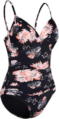 Hilor Women's One Piece Swimsuits Front Twist Swimwear V Neck Shirred Bathing Suit Monokini Tummy Control in Saudi Arabia