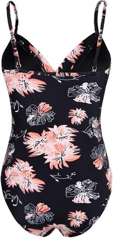 Hilor Women's One Piece Swimsuits Front Twist Swimwear V Neck Shirred Bathing Suit Monokini Tummy Control in Saudi Arabia