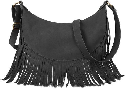 GLITZALL Boho Fringe Purse Small Crossbody Hobo Bags for Women Vegan Suede Western Country Purse in Kuwait