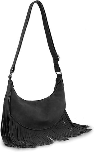 GLITZALL Boho Fringe Purse Small Crossbody Hobo Bags for Women Vegan Suede Western Country Purse in Kuwait