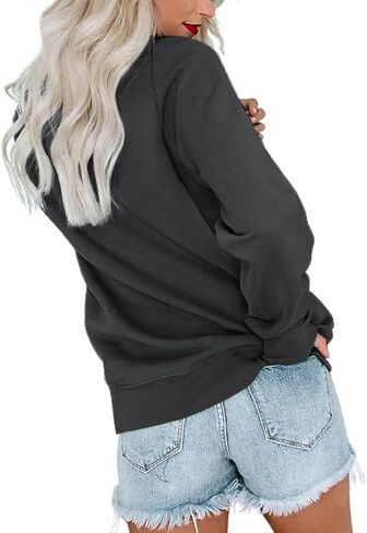 NEKOSI قمصان عيد الميلاد النسائية طويلة الأكمام بلوفر بياقة واسعة 2023 عيد الميلاد مضحك ملابس غير رسمية in Kuwait