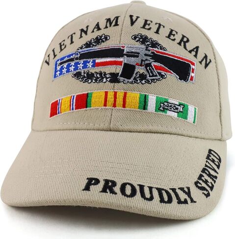 Armycrew Vietnam Combat Veteran Embroidered Military Cotton Baseball Cap in Saudi Arabia