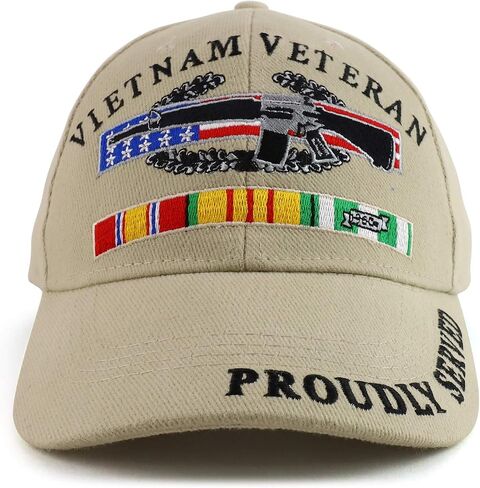 Armycrew Vietnam Combat Veteran Embroidered Military Cotton Baseball Cap in Saudi Arabia
