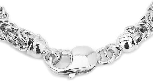 Vanbelle Sterling Silver Jewelry - Rhodium Plated with 925 Stamp - Byzantine Handmade Chain Bracelet - Elegant handcrafted - Hand Bracelet Jewelry for Women and Men - 7.50" in Saudi Arabia