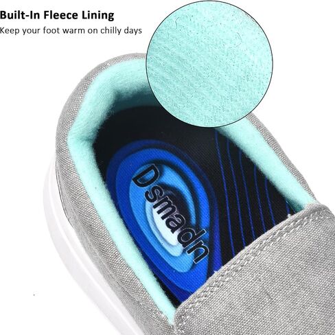 Comfortable Womens Arch Support Walking Shoes, Casual Winter Orthopedic Slip On Shoes for Plantar Fasciitis, Cozy Loafers with Drop-in Heel Design in Saudi Arabia