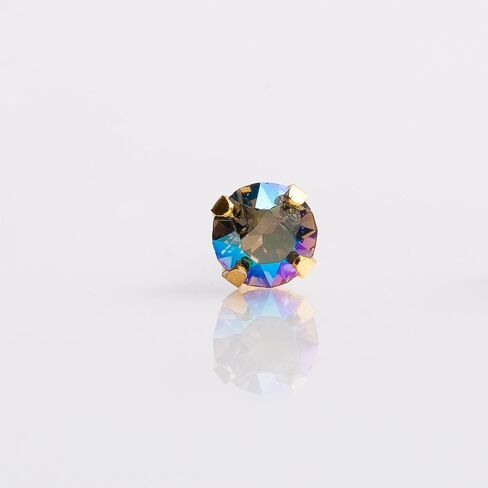 STUDEX Sensitive Crystal Shimmers Stud Earrings 3mm | Hypoallergenic and Nickel Safe for Sensitive Ears | Gold Plated Post in Kuwait